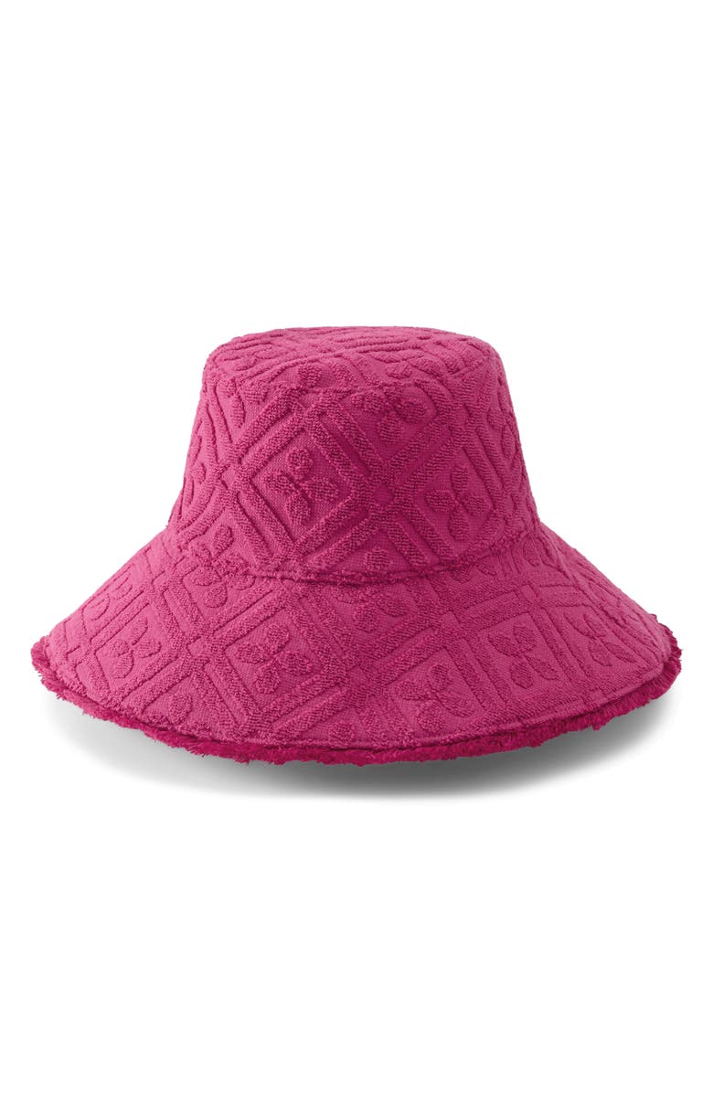 Helen Kaminski Cintia Cotton Terrycloth Bucket Hat, Alternate, color, Bright Pink
