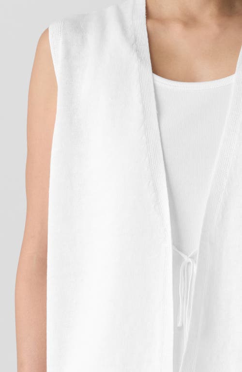 Eileen Fisher Tie Front Sweater Vest In White