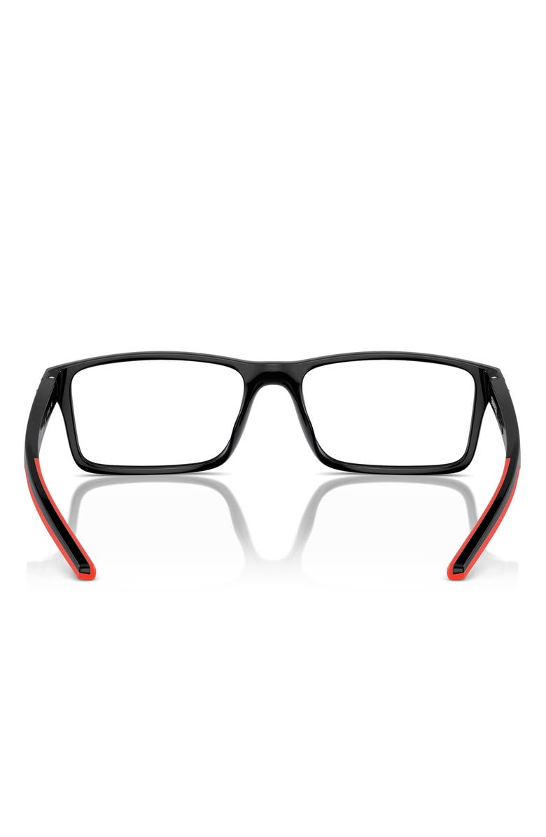 Scuderia Ferrari 57mm Rectangle Optical Glasses, Alternate, color, Black / Demo Lens