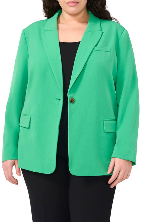 Oversize One-Button Blazer (Plus)