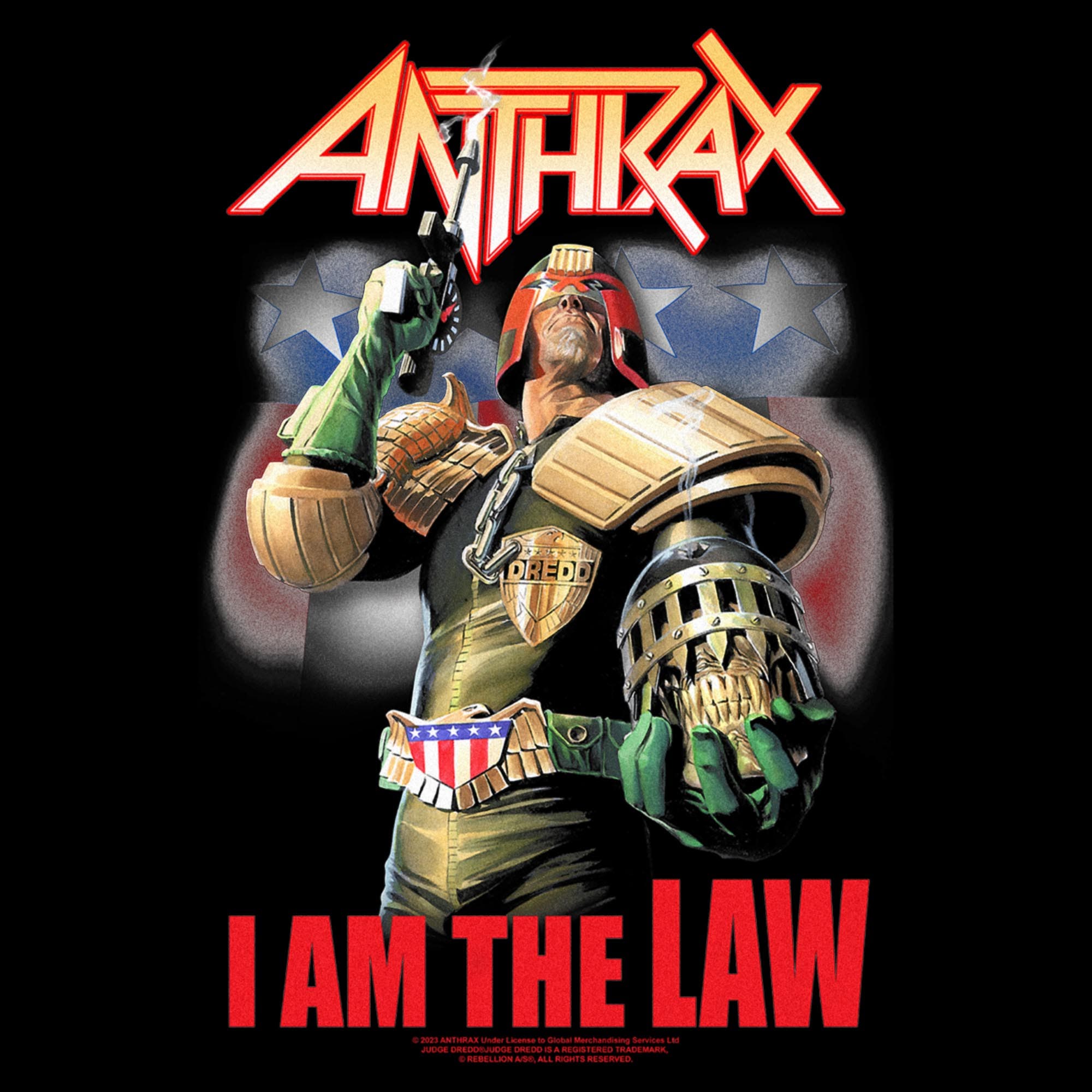 Anthrax Men's Dredd I Am The Law Short Sleeve Graphic T-Shirt (Men