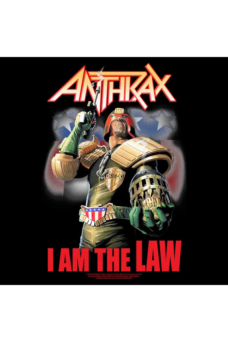 Men's Anthrax Dredd I Am The Law  Graphic T-Shirt, Alternate, color, Black