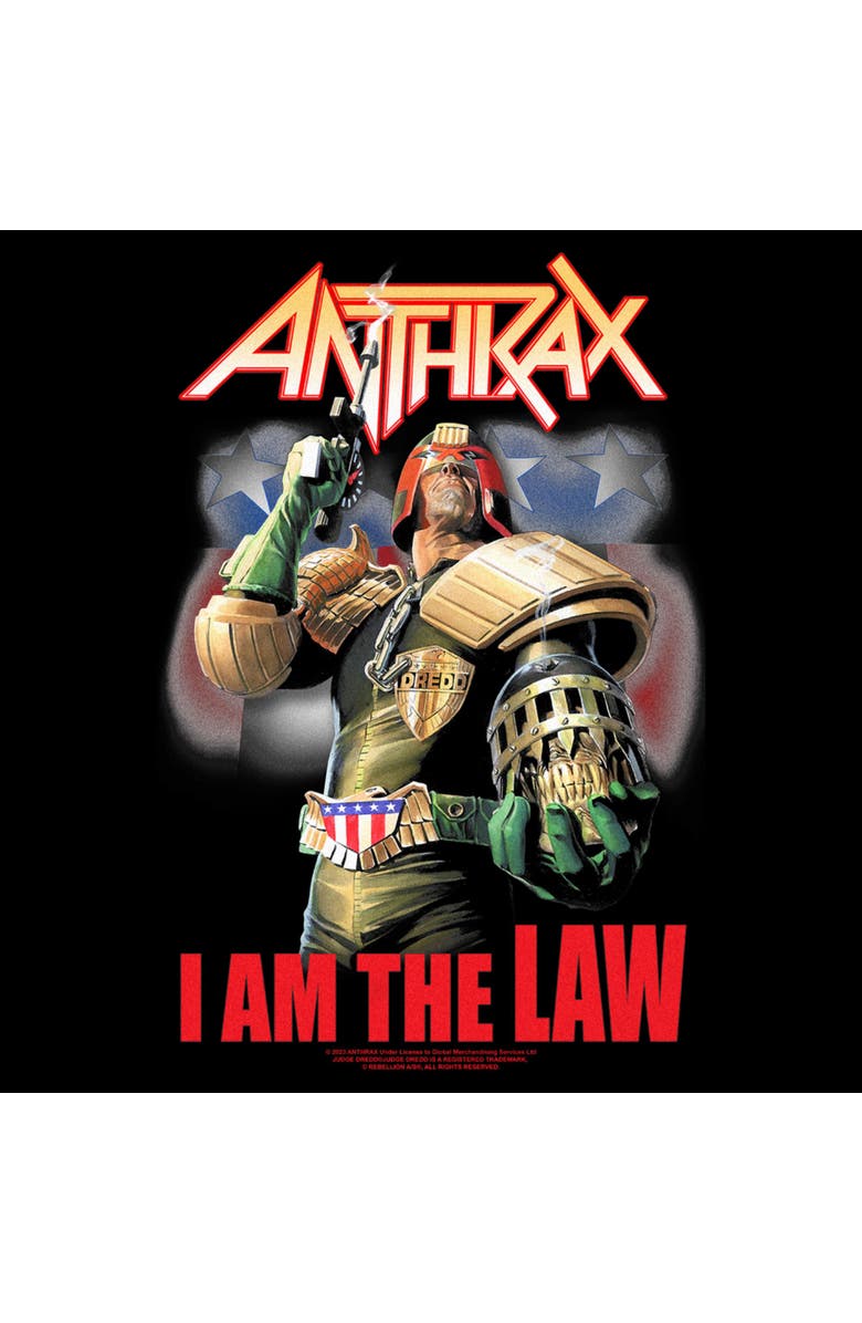 Anthrax Men's Anthrax Dredd I Am The Law  Graphic T-Shirt, Alternate, color, Black