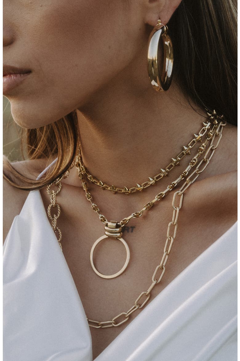 Aubree Large Tube Hoop Earrings, Alternate, color, GOLD