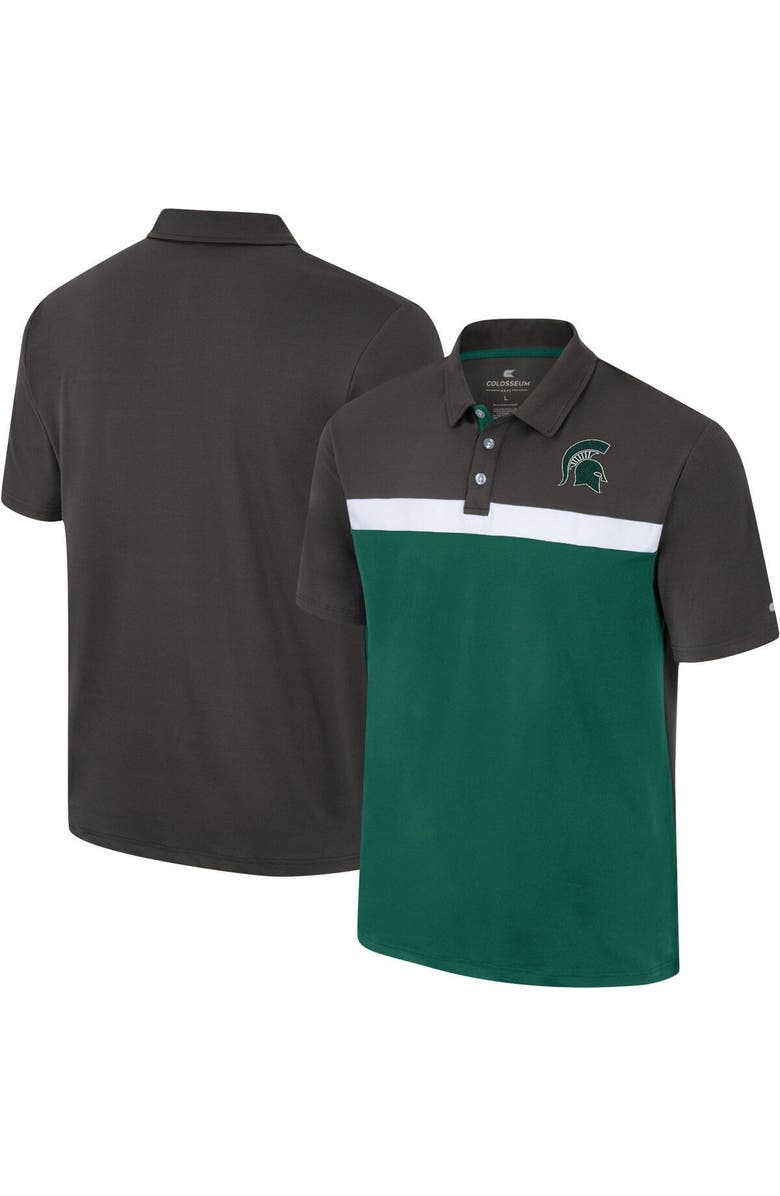COLOSSEUM Men's Colosseum Charcoal Michigan State Spartans Two Yutes Polo, Main, color, Charcoal
