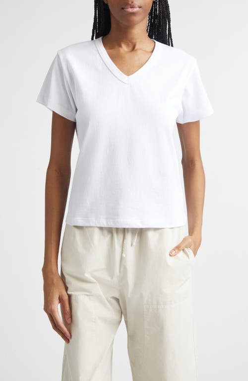 LESET Margo V-Neck Cotton T-Shirt in White at Nordstrom, Size X-Large
