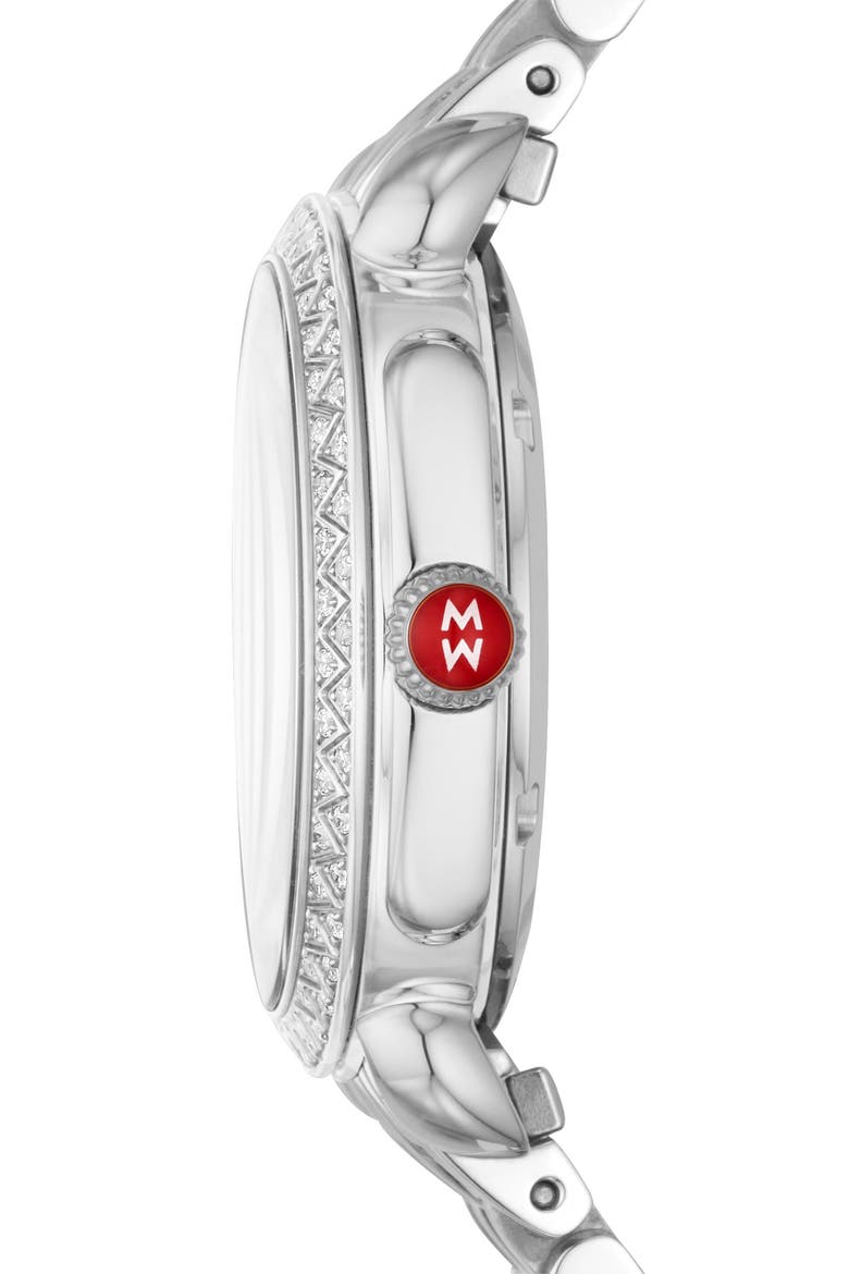 Sidney Classic Diamond Bracelet Watch, 33mm, Alternate, color, SILVER/ WHITE MOP/ SILVER
