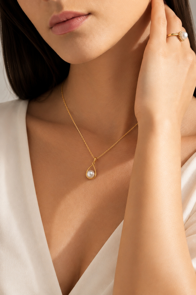 14K Gold Akoya Pearl Jess Pendant, Alternate, color, Yellow Gold