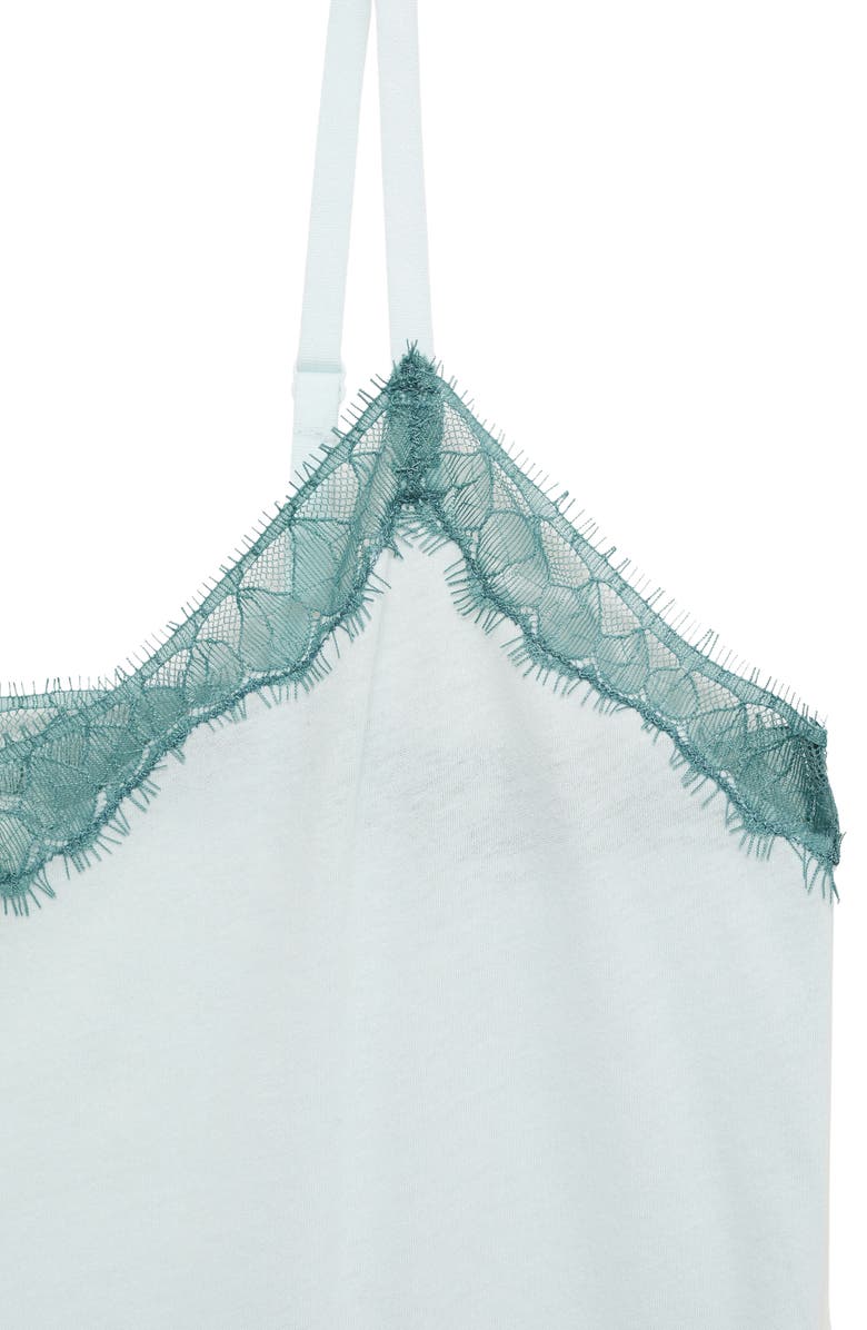 MANGO Lace Trim Cotton Nightgown, Alternate, color, 