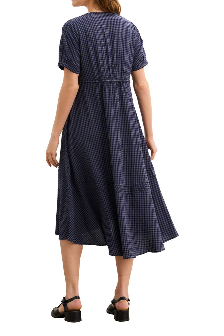 The V-Neck Gingham Seersucker Dress, Alternate, color, Shadow Blue