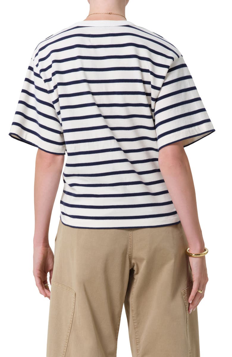 Citizens of Humanity Goldie Stripe Cotton T-Shirt, Alternate, color, Marine Stripe Navy/ White