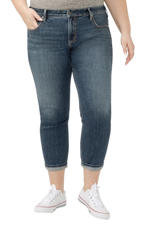 Curvy Mid Rise Ankle Boyfriend Jeans (Treble) (Plus)