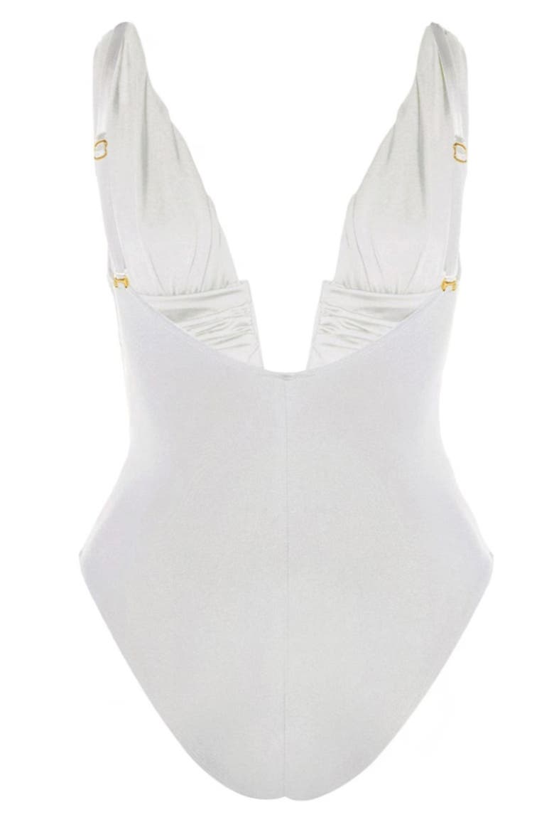 Faira Sculpting Ruched One-Piece Swimsuit, Alternate, color, White