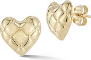 Ember Fine Jewelry Textured Heart Stud Earrings