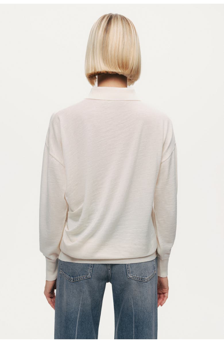 Nocturne Relaxed Polo Knit Sweater, Alternate, color, Ivory