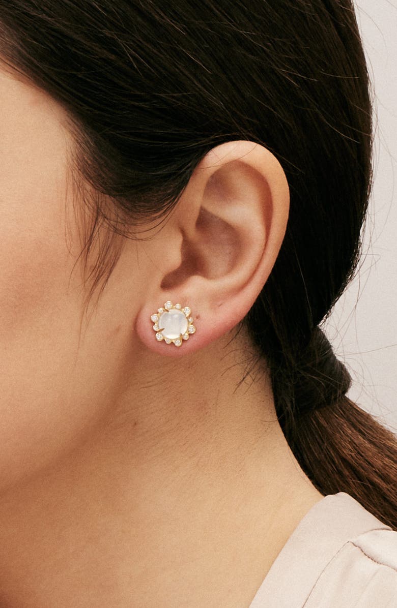 SYNA Aura Petite Studs, Alternate, color, Moon Quartz