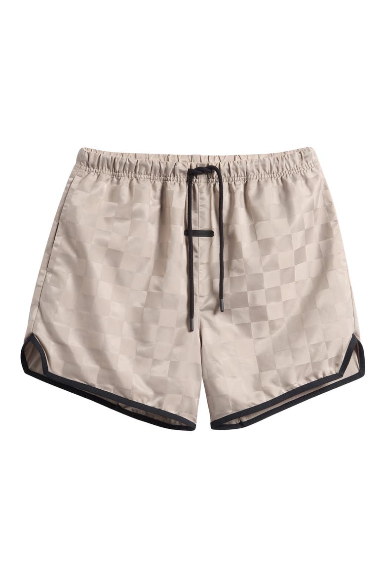Checkered Gym Shorts, Alternate, color, SEAL