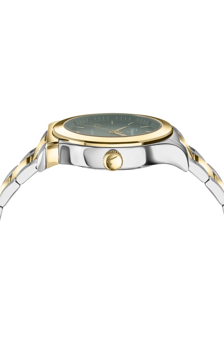 FERRAGAMO 1927 Automatic Two-Tone Bracelet Watch, 42mm, Alternate, color, Green/ Two Tone