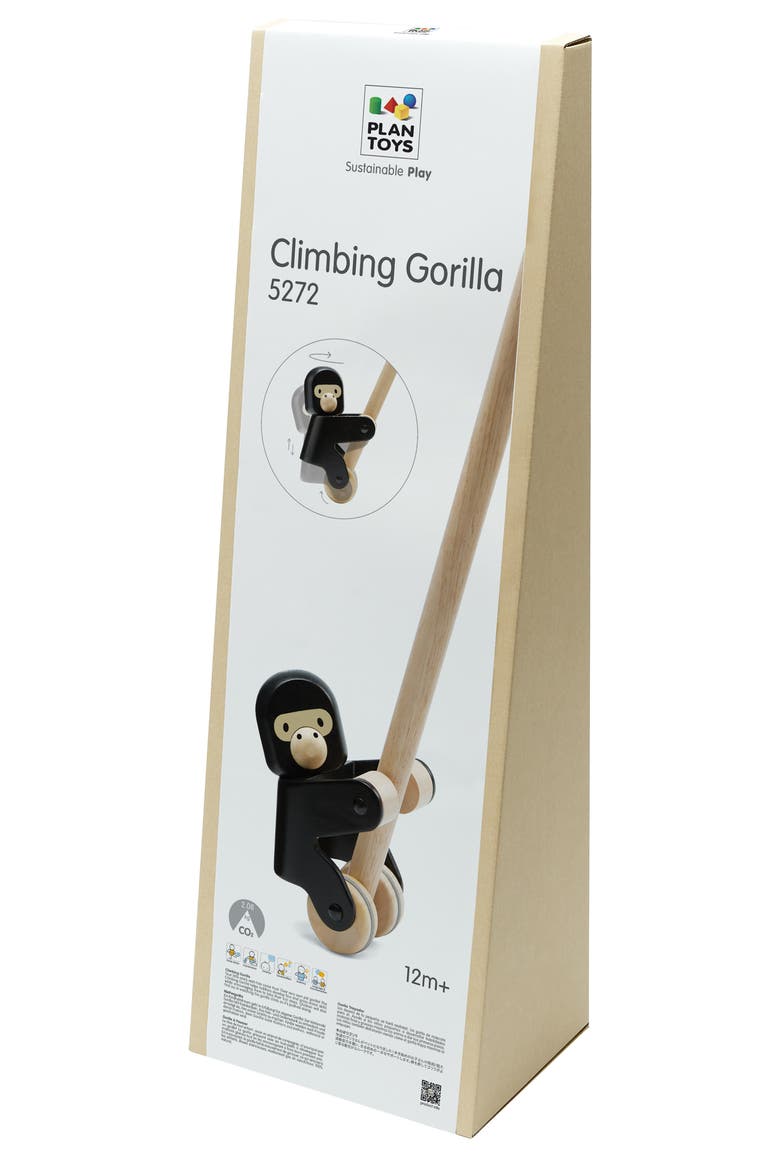 Climbing Gorilla Toy, Alternate, color, BLACK