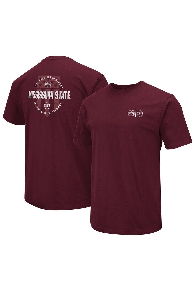 Men's Colosseum Maroon Mississippi State Bulldogs OHT Military Appreciation T-Shirt, Main, color, Maroon