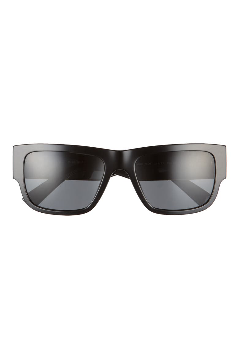 56mm Rectangle Sunglasses, Main, color, BLACK/ DARK GREY