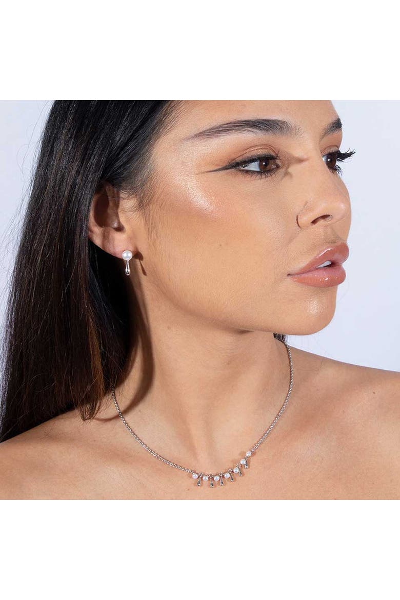 Royal Pearl Drop Necklace, Alternate, color, Sterling Silver