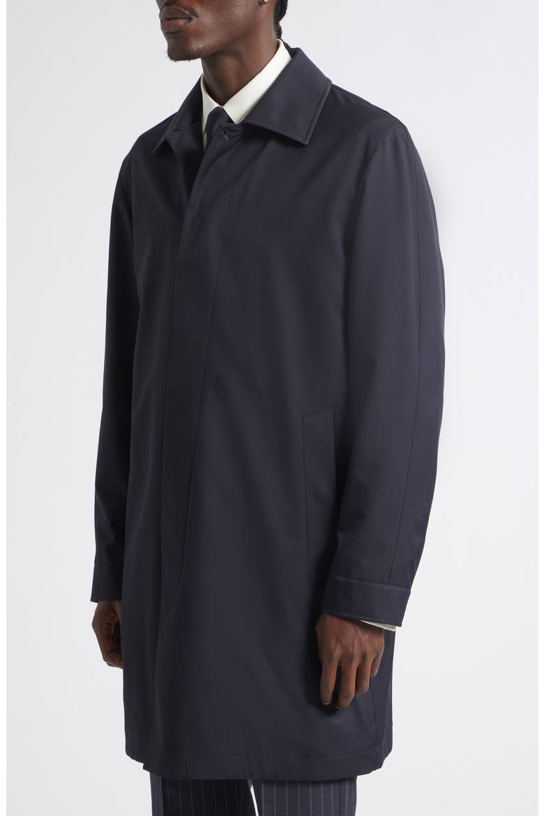 Water Repellent Microfiber Twill Raincoat, Alternate, color, NAVY BLUE