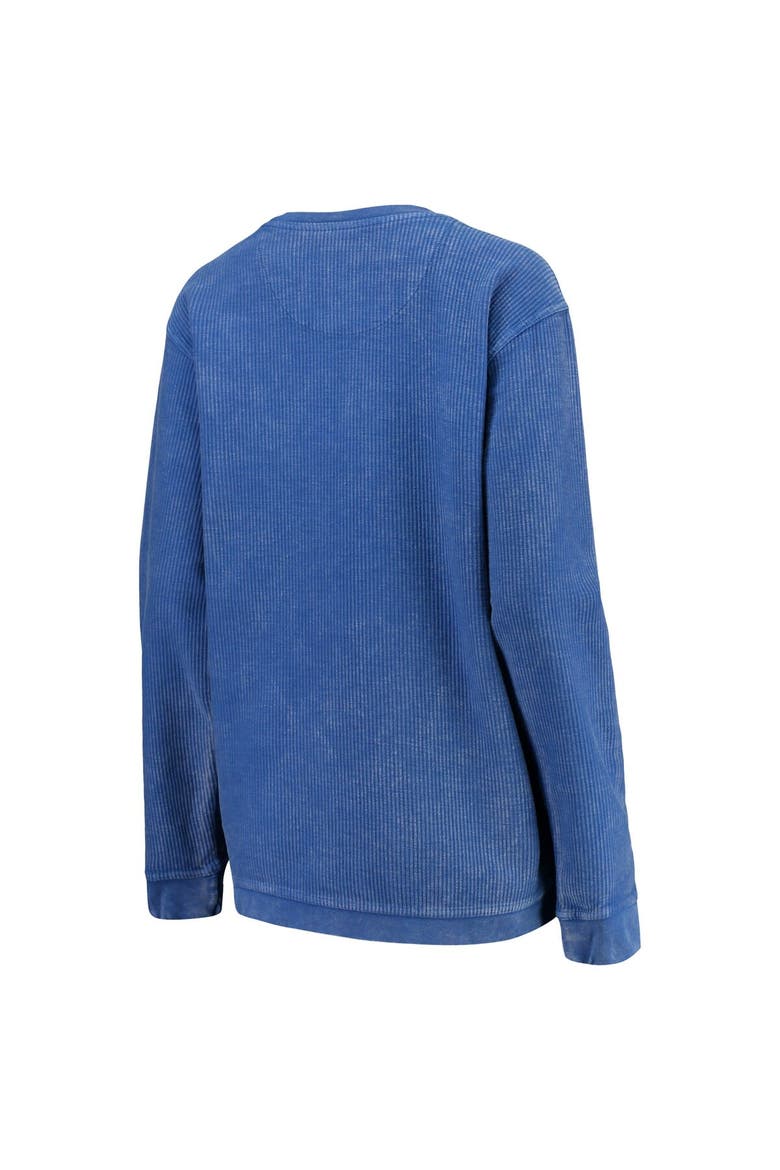 Women's Pressbox Royal Florida Gators Comfy Cord Vintage Wash Basic Arch Pullover Sweatshirt, Alternate, color, Royal