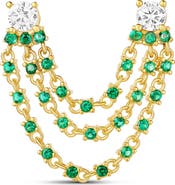 SHYMI 2-Stone Single Layered Chain Earring