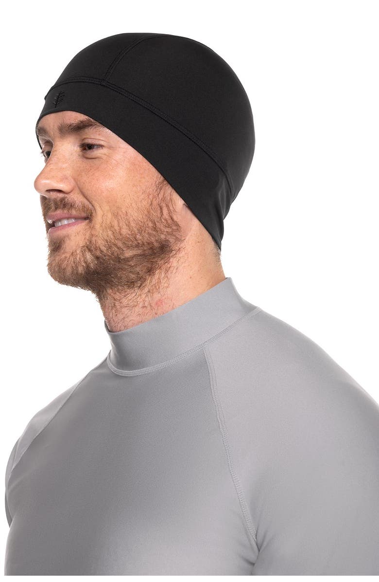 Coolibar Unisex Aqua Sun Skully Cap - UPF 50+ Sun Protection - LumaLeo, Alternate, color, Black