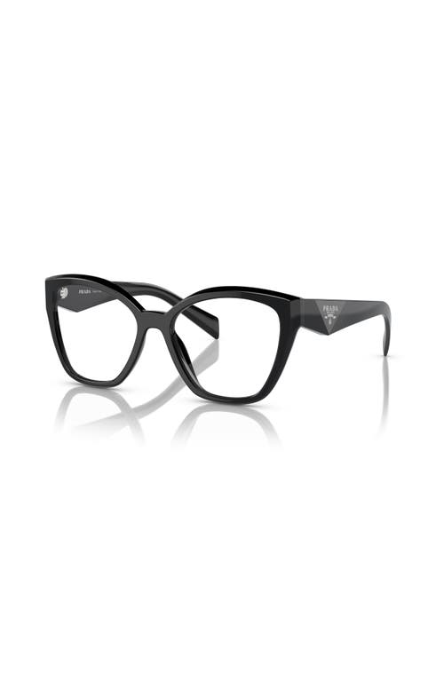 Prada 54mm Irregular Optical Glasses In Black
