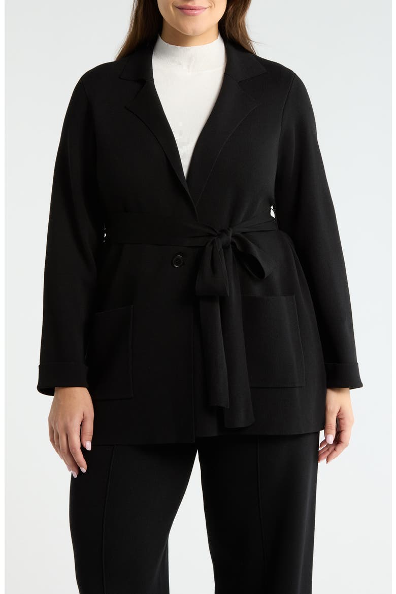 Tie Waist Cardigan, Main, color, BLACK