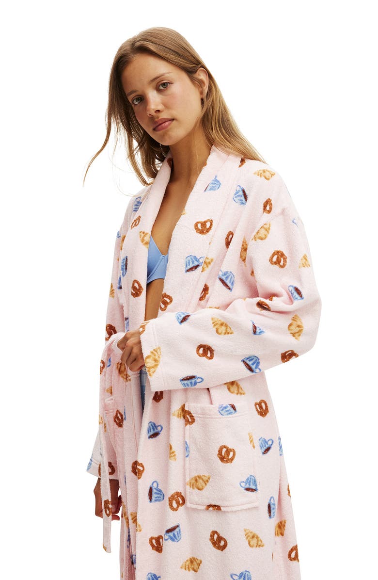 COTTON ON BODY Women's Luxe Terry Robe, Alternate, color, Brunch Croissant