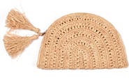 Adornia Raffia Moon Clutch