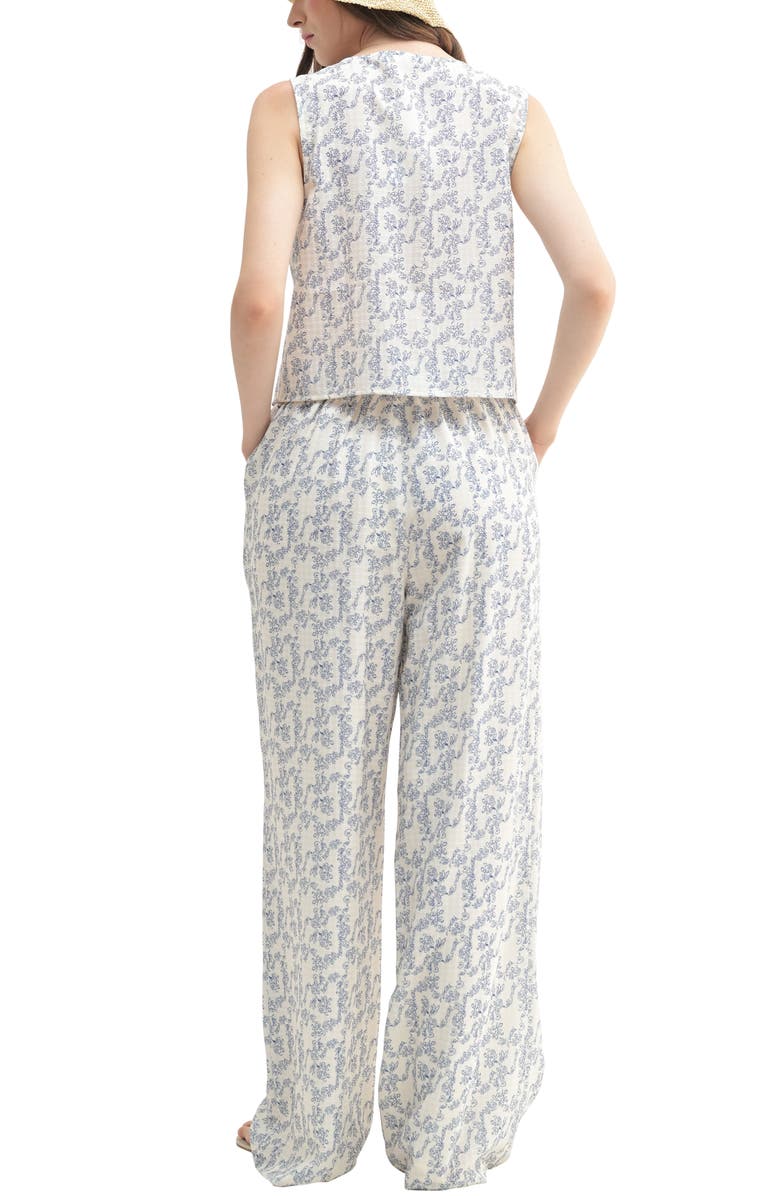 Lush Tie Front Vest, Alternate, color, Blue Floral