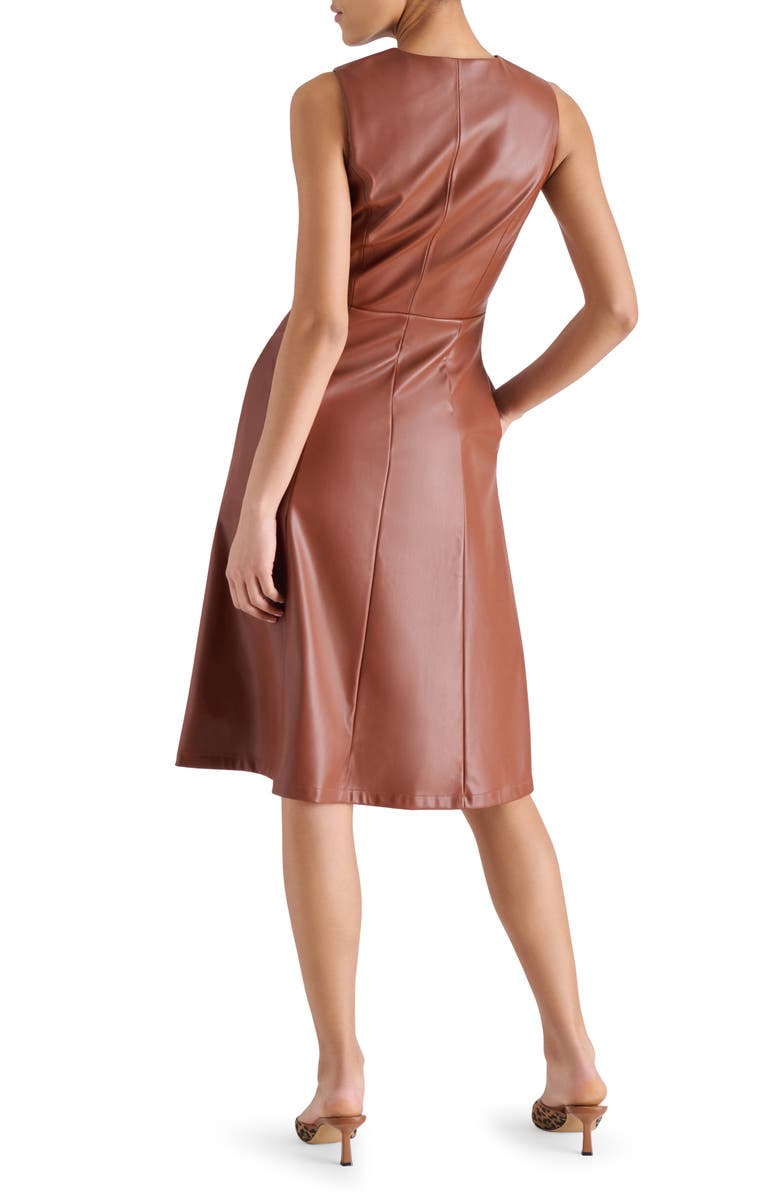 Steve Madden Bridgette Faux Leather Dress, Alternate, color, Cognac
