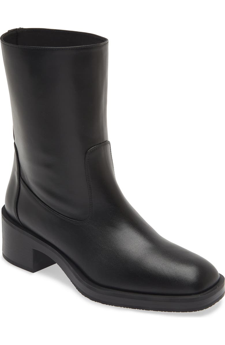 Stuart Weitzman Kaia Bootie, Main, color, Black Smooth Calf