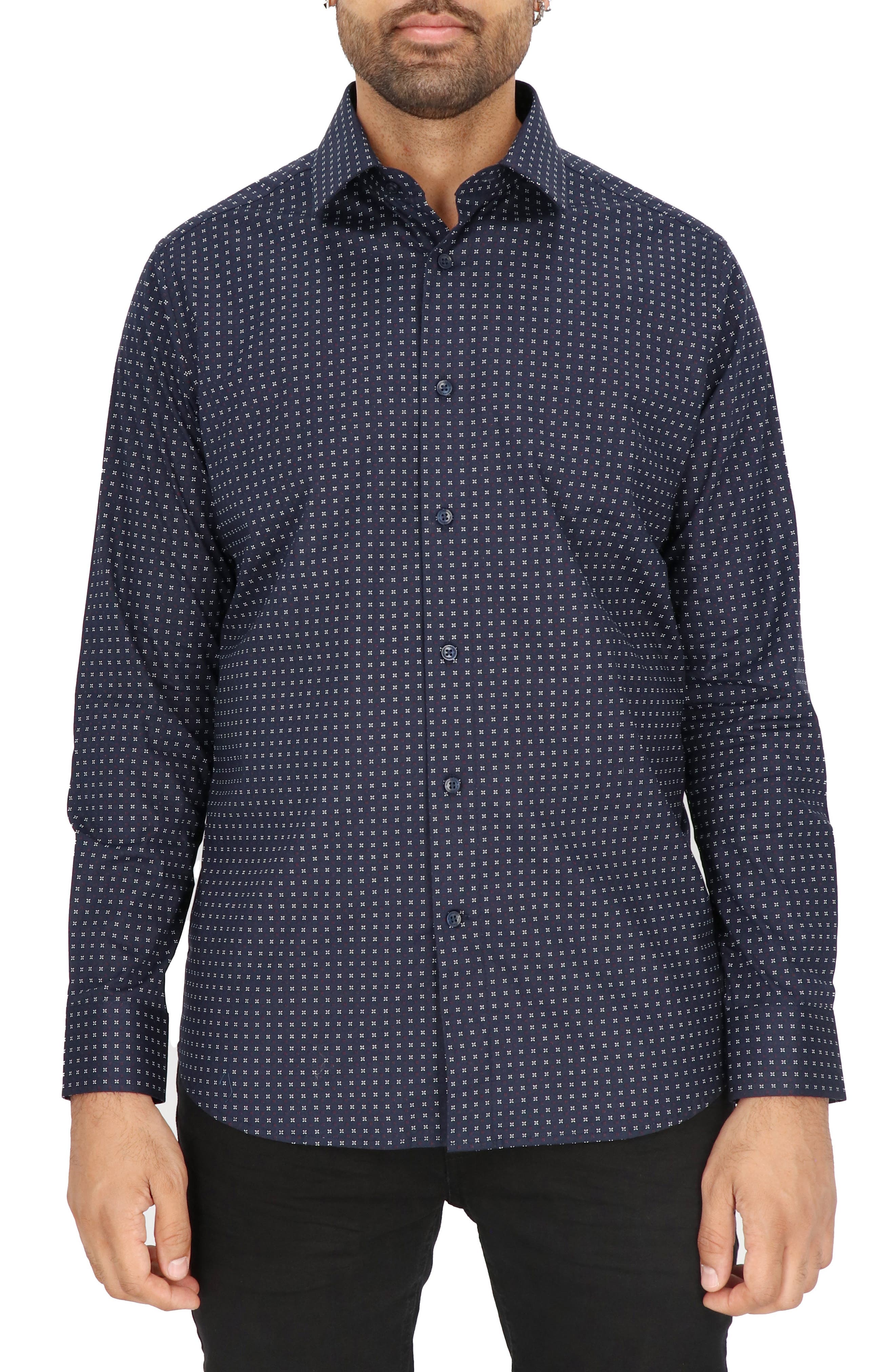 Scotch & Soda Dot Print Modern Fit Dress Shirt