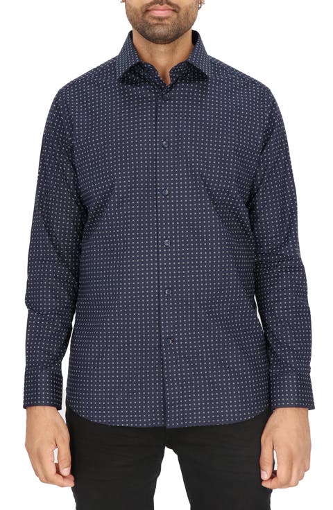 Dot Print Modern Fit Dress Shirt