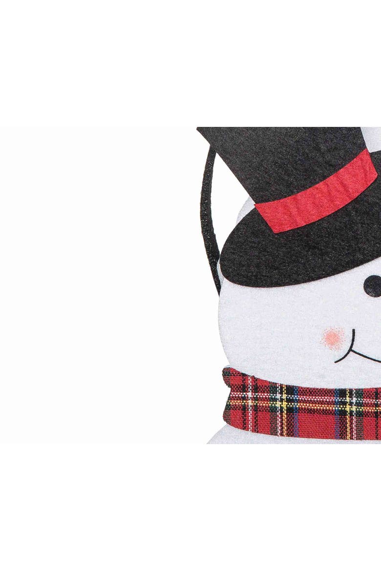 6.5" Snowman Cute Felt Christmas Candy Bag Holder Basket Container, Alternate, color, White
