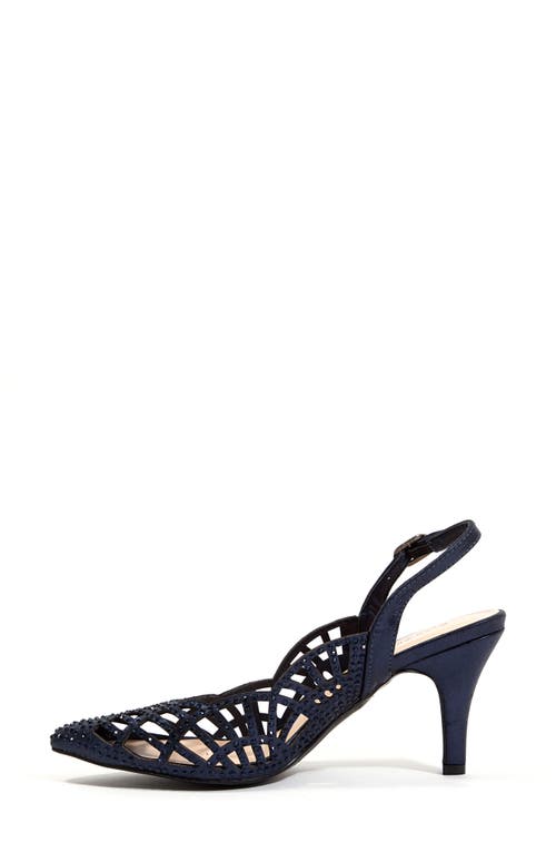Lady Couture Rhinestone Slingback Pump In Navy