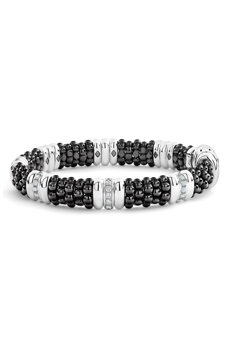 LAGOS LAOGS Black Caviar Diamond 7-Link Bracelet, Alternate, color,