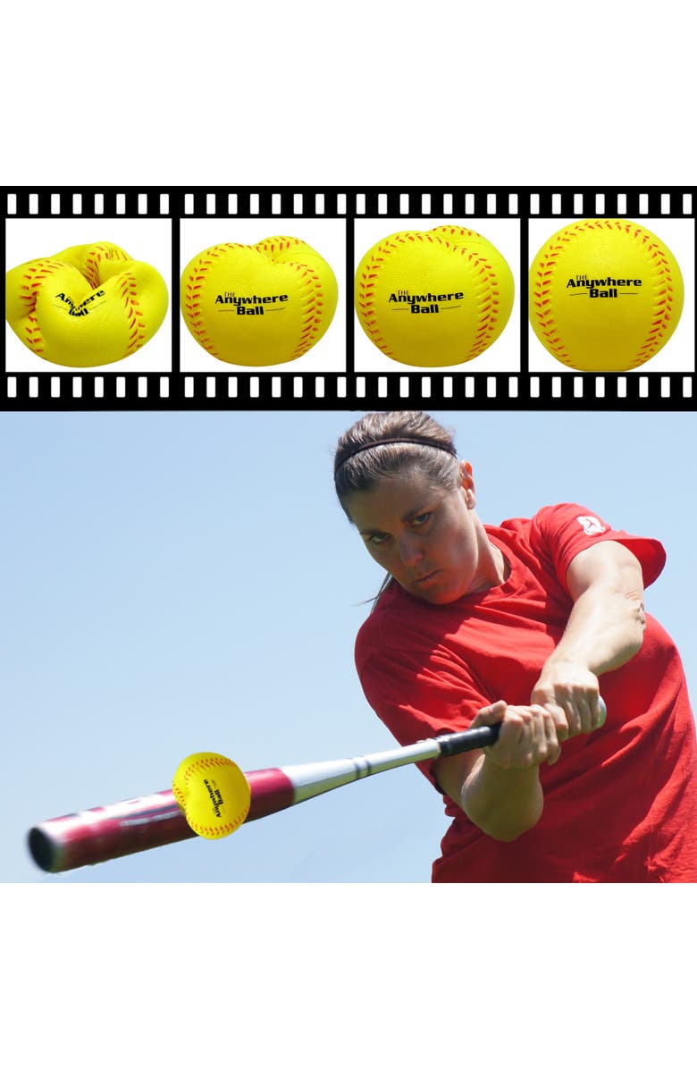 Anywhere Sports The Anywhere Ball 6 Pack 3" Yellow Squishy Foam Balls, Alternate, color,