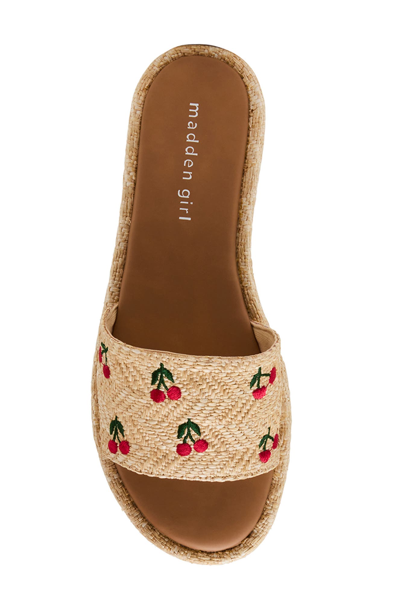 Madden Girl <p>Addie Embroidered Slide Sandal (Women)</p>, Alternate, color, Cherries