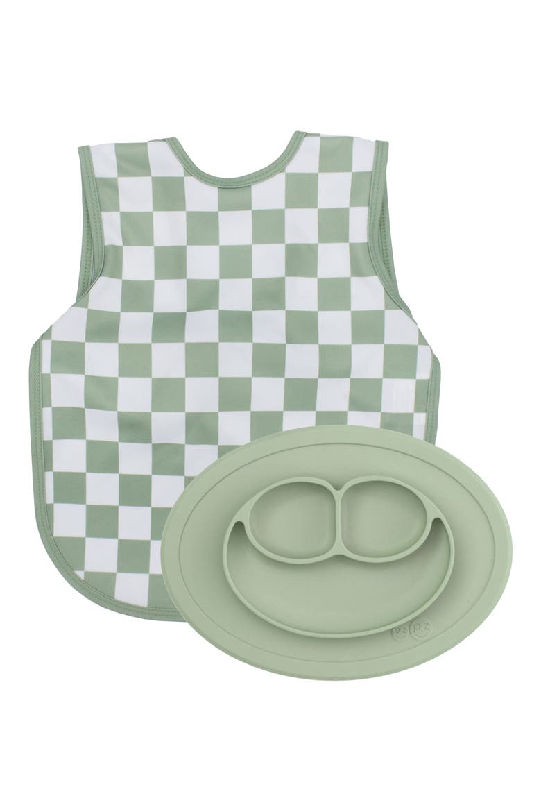 x BapronBaby Sage Checkerboard Bapron & Mini Mat Bundle, Main, color, SAGE