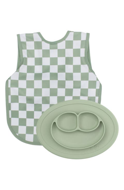 x BapronBaby Sage Checkerboard Bapron & Mini Mat Bundle
