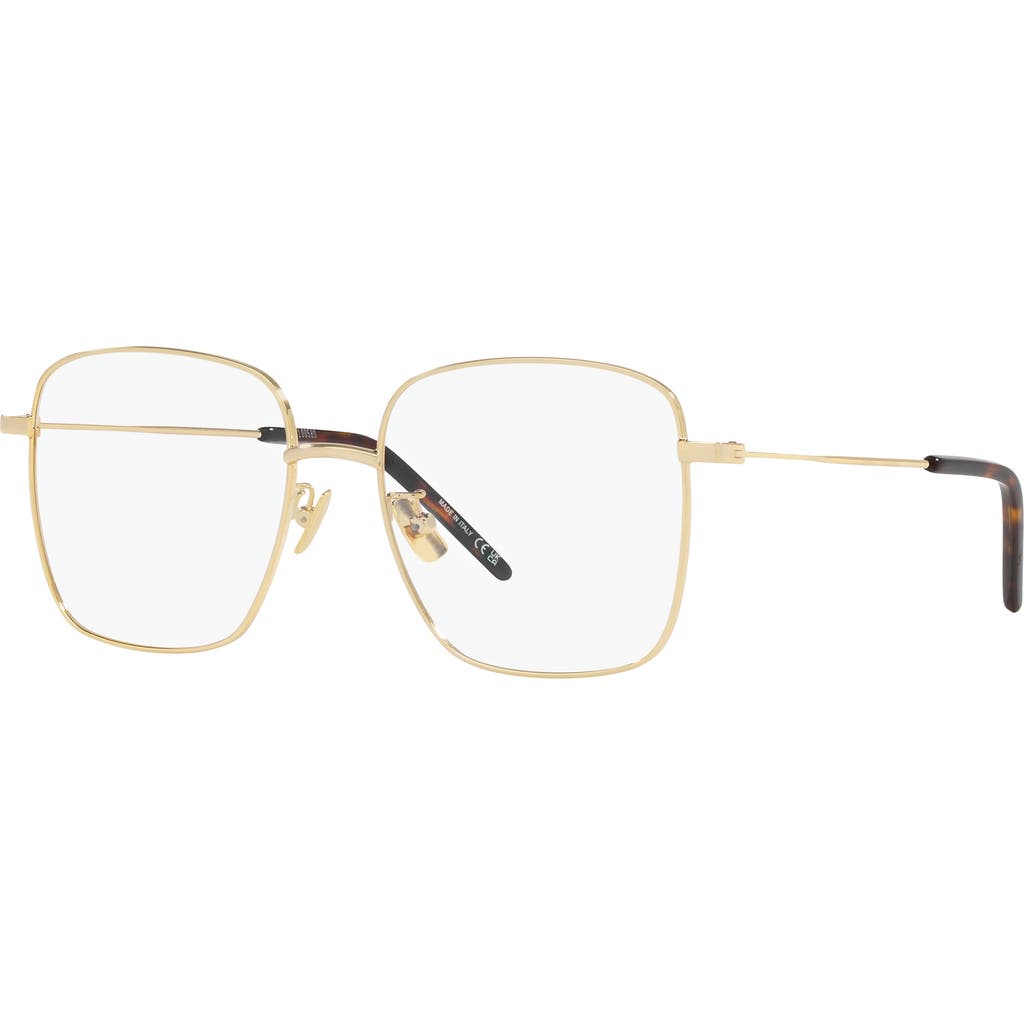 Saint Laurent 54mm Square Optical Glasses In Gold
