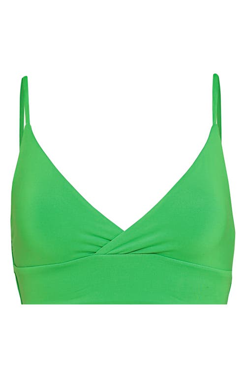 Maaji Emerald Brocade Crisscross Reversible Bikini Top In Green