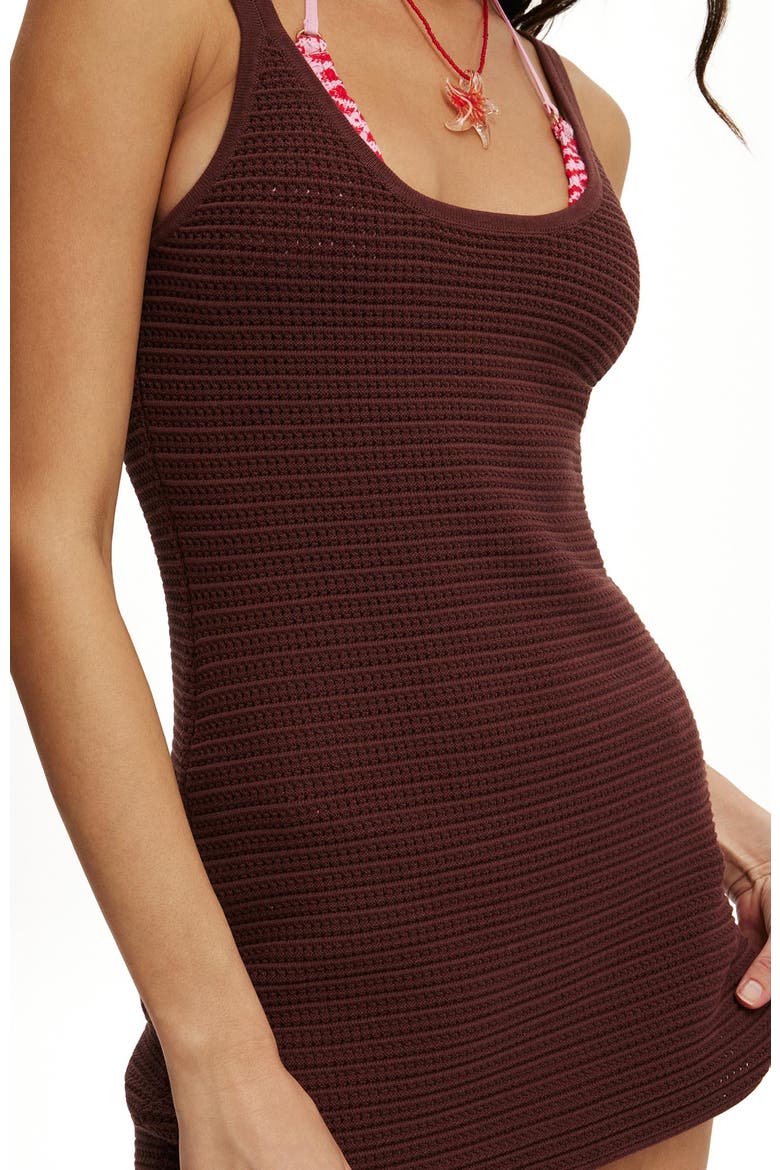 Women's Lenni Knit Mini Dress, Alternate, color, Espresso