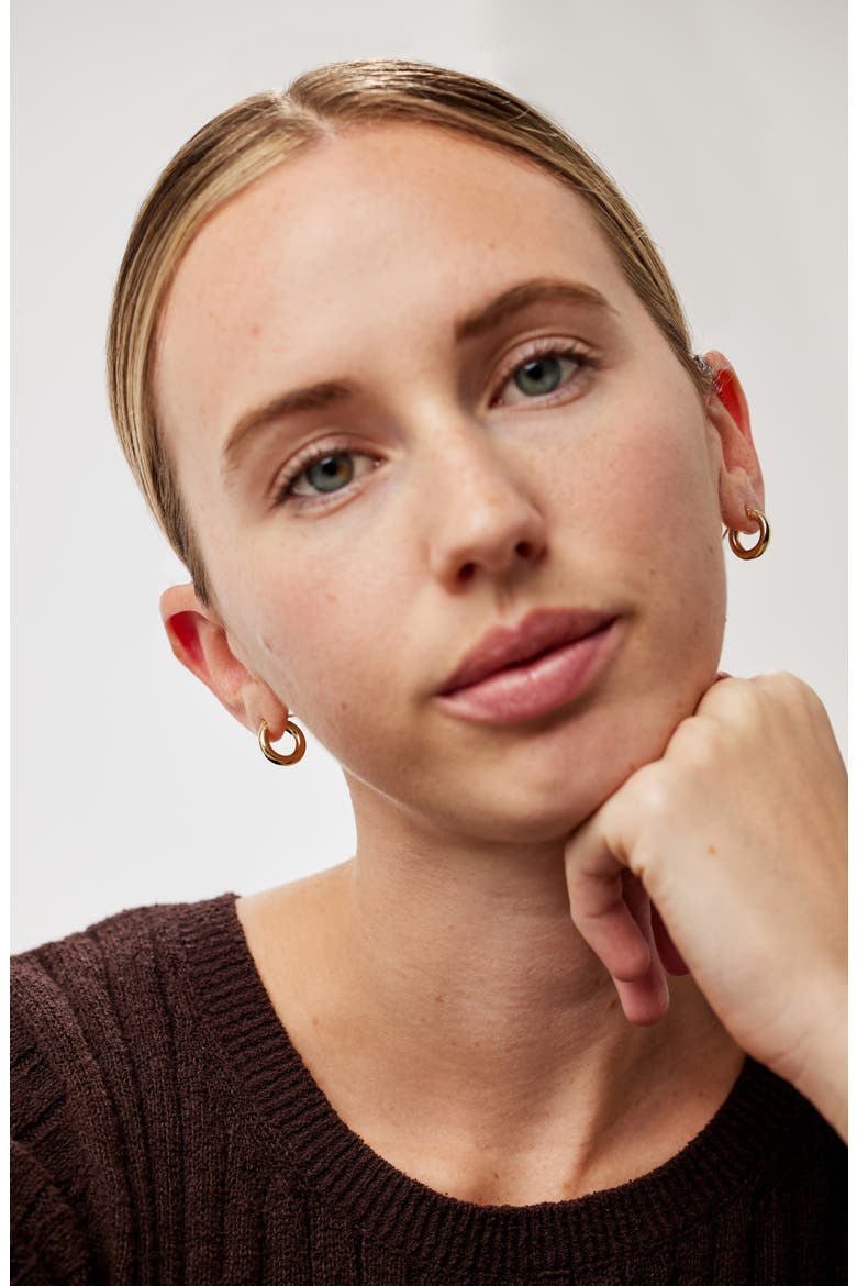 Classic Hoop Earrings -  Mini, Alternate, color, Gold